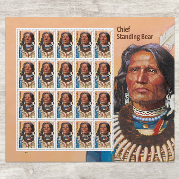 Chief Standing Bear Stamps, Sheet of 100