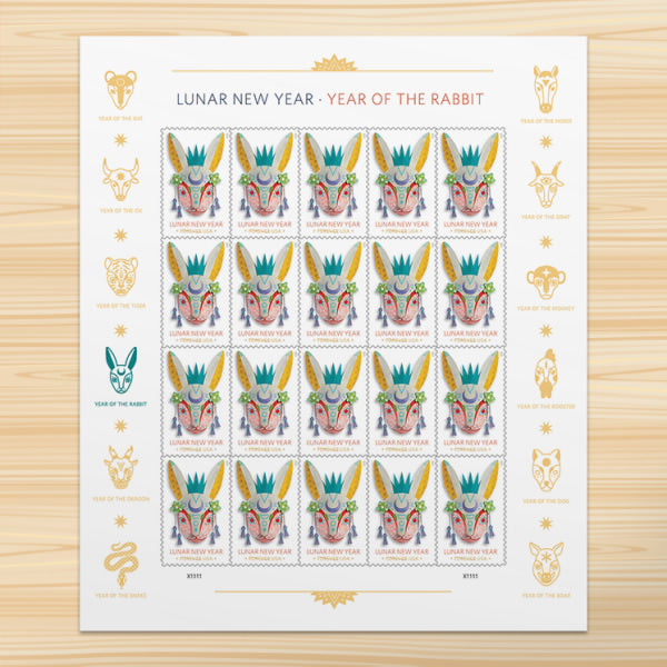 Lunar New Year: Year of the Rabbit Stamps, Sheet of 100