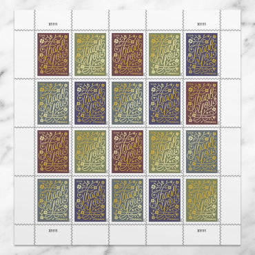 Thank You Stamps, Sheet of 100