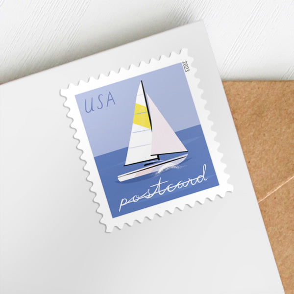 Sailboat Postcard Stamps, Sheet of 100