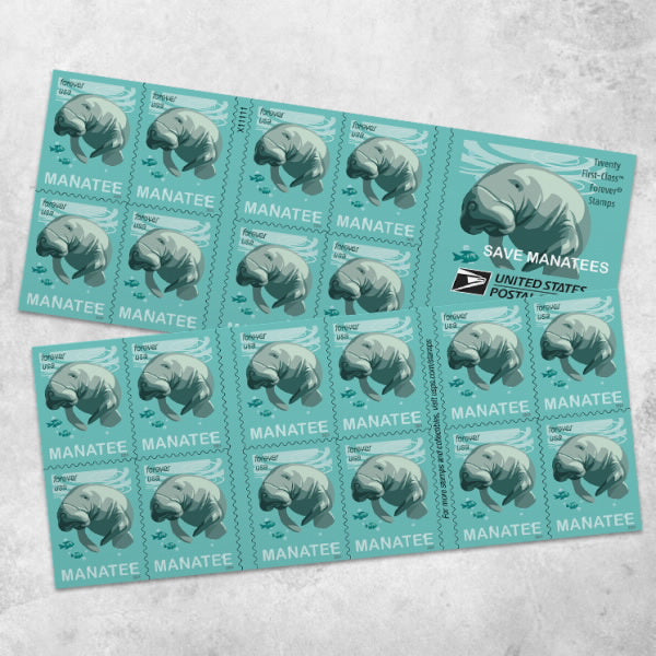 Save Manatees Stamps, Sheet of 100
