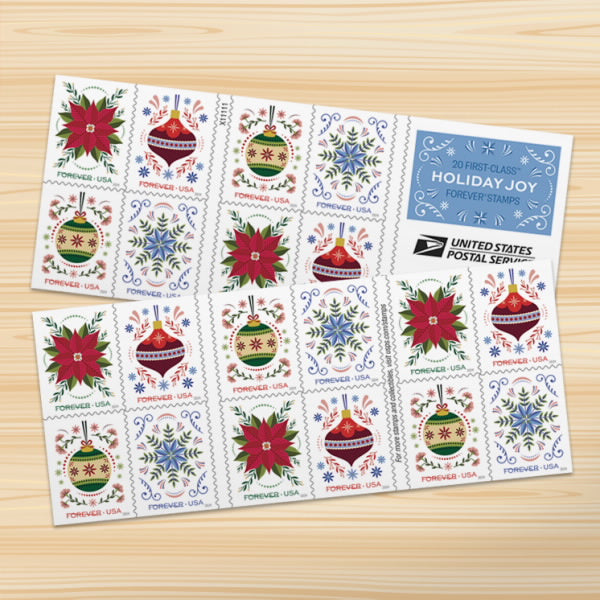 Holiday Joy Stamps, Sheet of 100