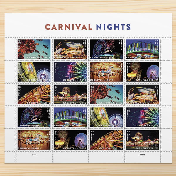 Carnival Nights Stamps, Sheet of 100