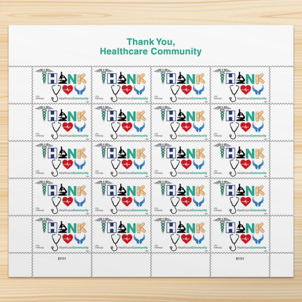 Thank You, Healthcare Community Stamps, Sheet of 100