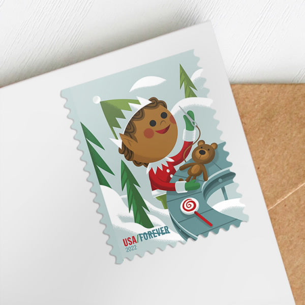 Holiday Elves Stamps, Book of 100