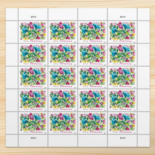 Celebration Blooms Stamps, Sheet of 100